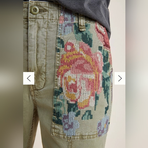 ❤ ANTHROPOLOGIE HIGH RISE STRAIGHT EMBROIDERED RELAXED TROUSERS / PANTS, 4 (27) - Picture 4 of 15